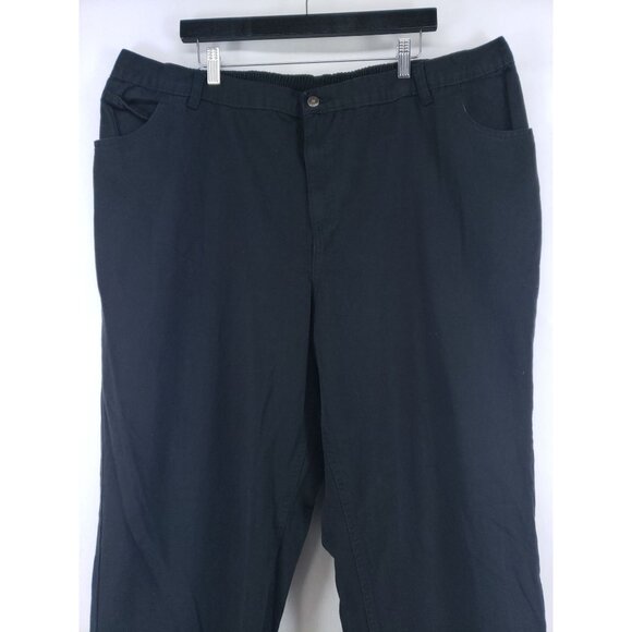 Woman Within Women’s Size 26W Tall Black Elastic Waist Cotton Pants With Pockets - Picture 7 of 10